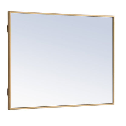 Metal frame Rectangle Mirror 24 inch Brass finish