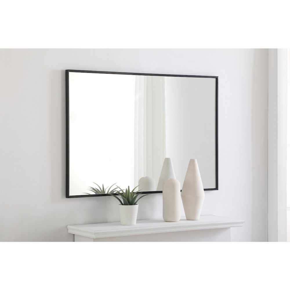 Metal frame Rectangle Mirror 28 inch Black