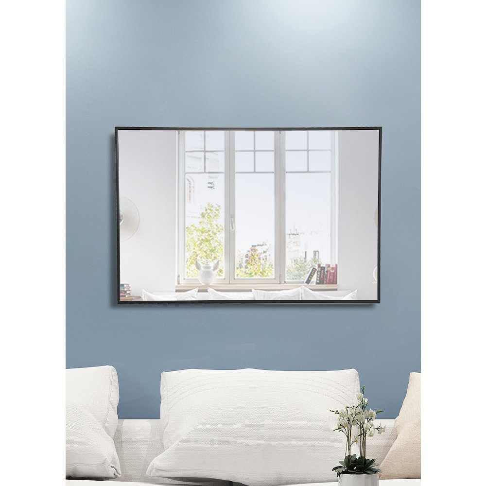 Metal frame Rectangle Mirror 28 inch Black