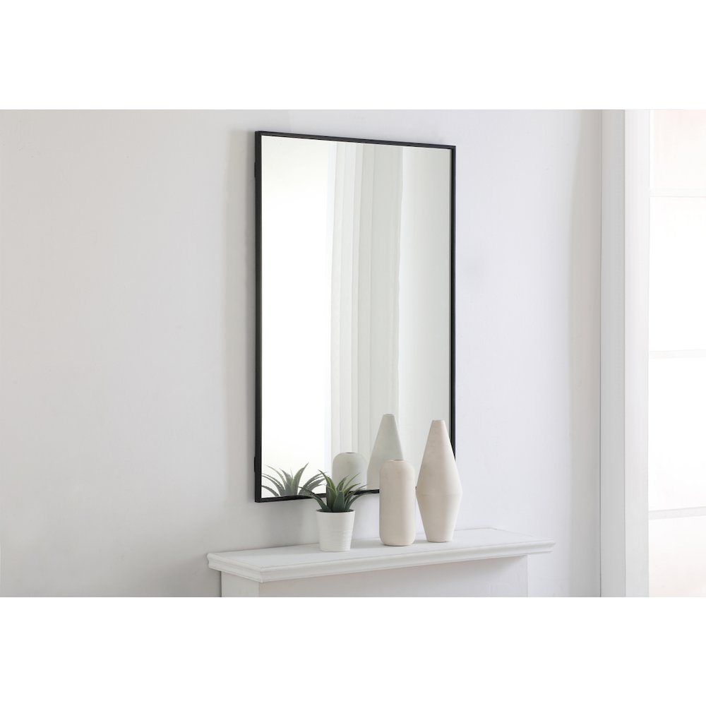 Metal frame Rectangle Mirror 28 inch Black