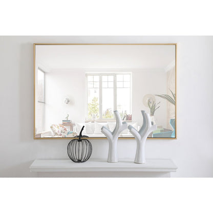 Metal frame Rectangle Mirror 28 inch Brass