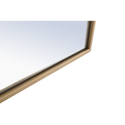 Metal frame Rectangle Mirror 28 inch Brass