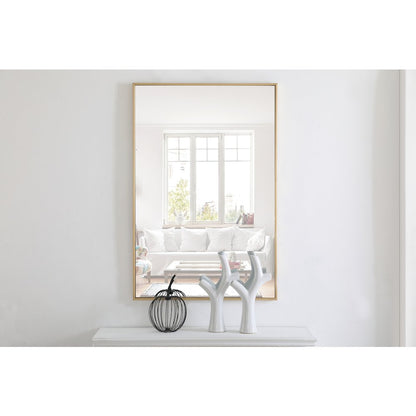 Metal frame Rectangle Mirror 28 inch Brass