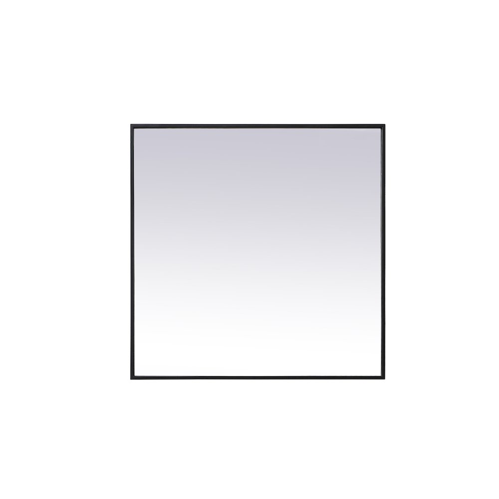 Metal Frame Square Mirror 30 inch in Black