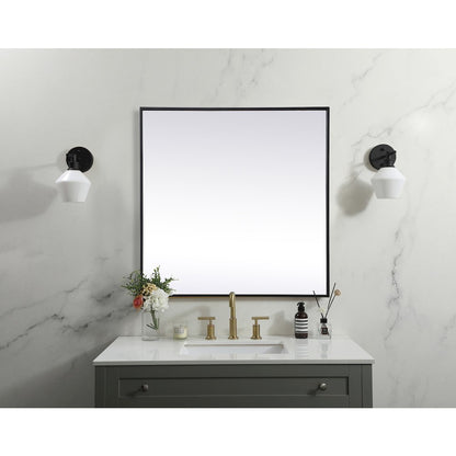 Metal Frame Square Mirror 30 inch in Black