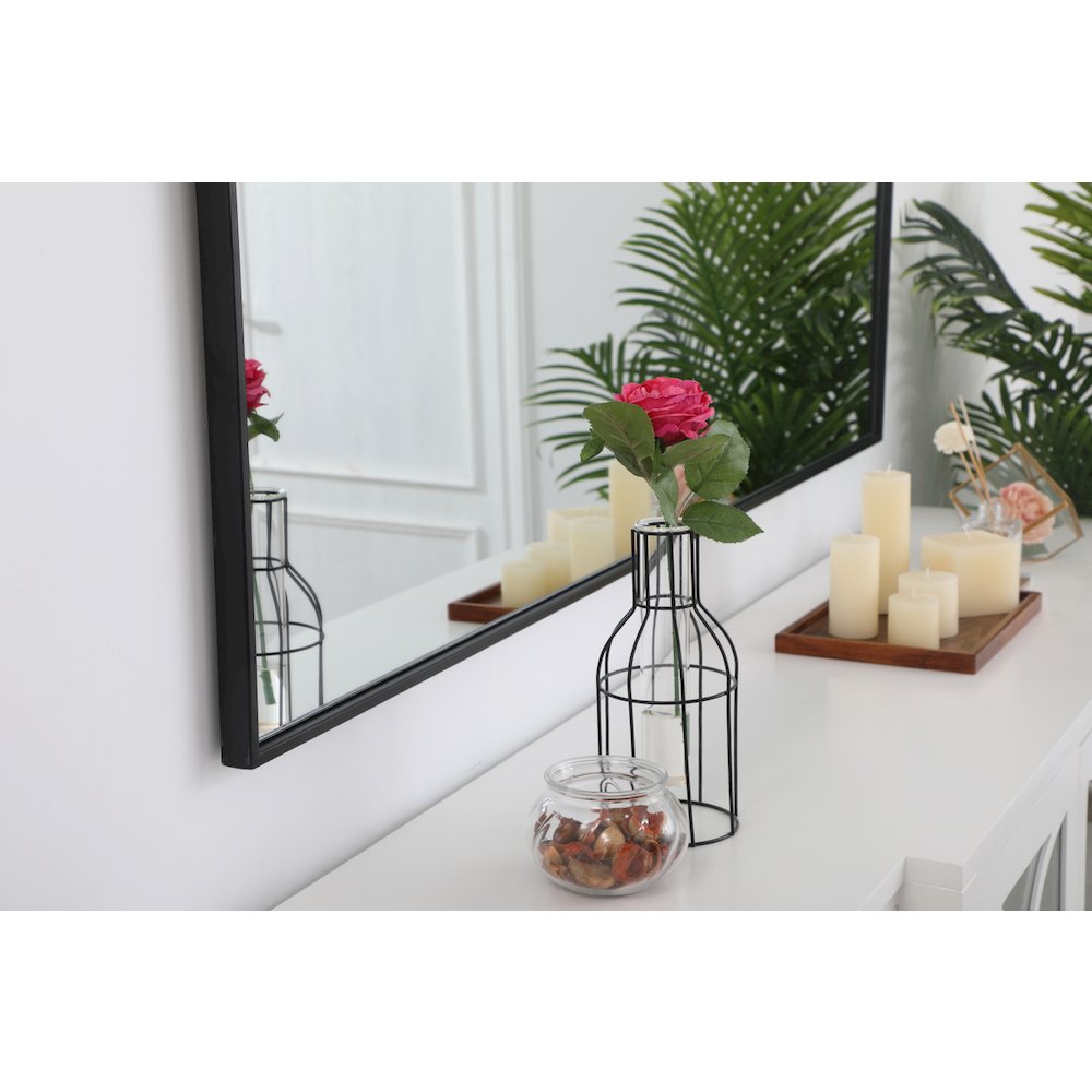 Metal frame rectangle mirror 36 inch in Black