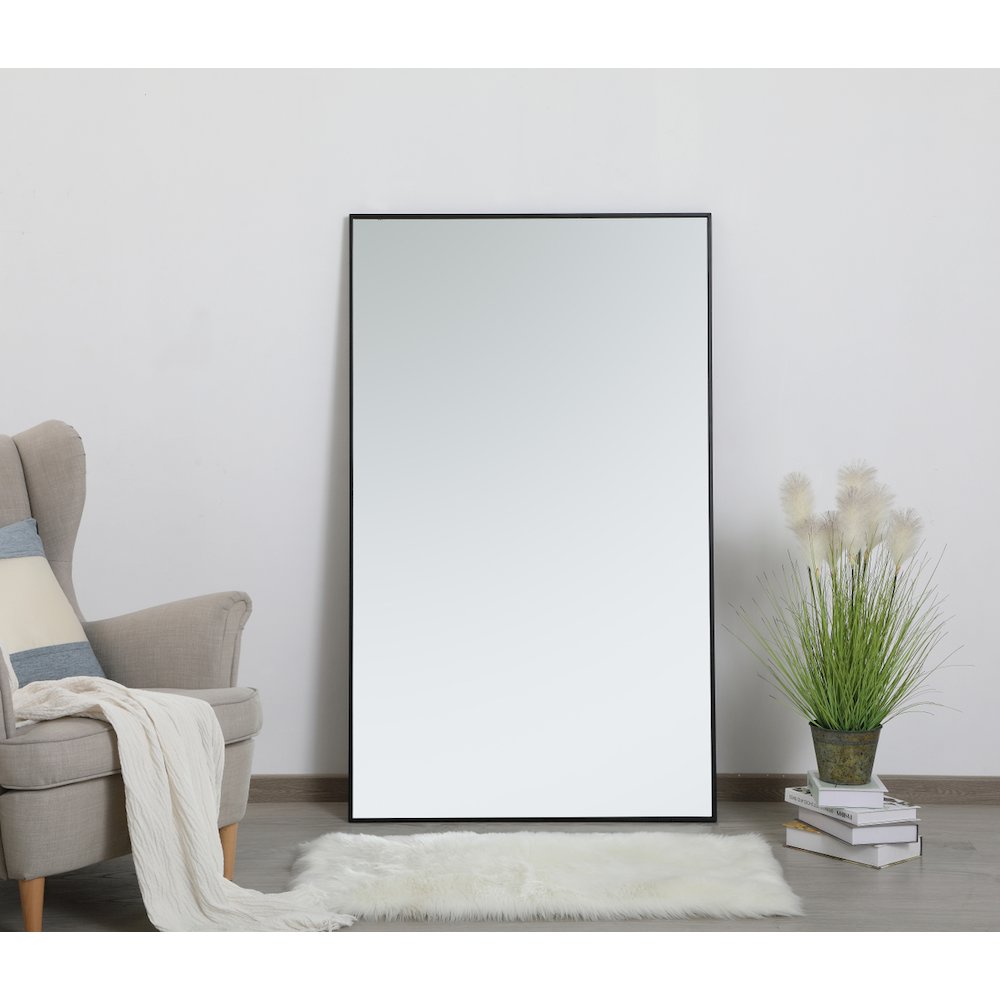 Metal frame rectangle mirror 36 inch in Black