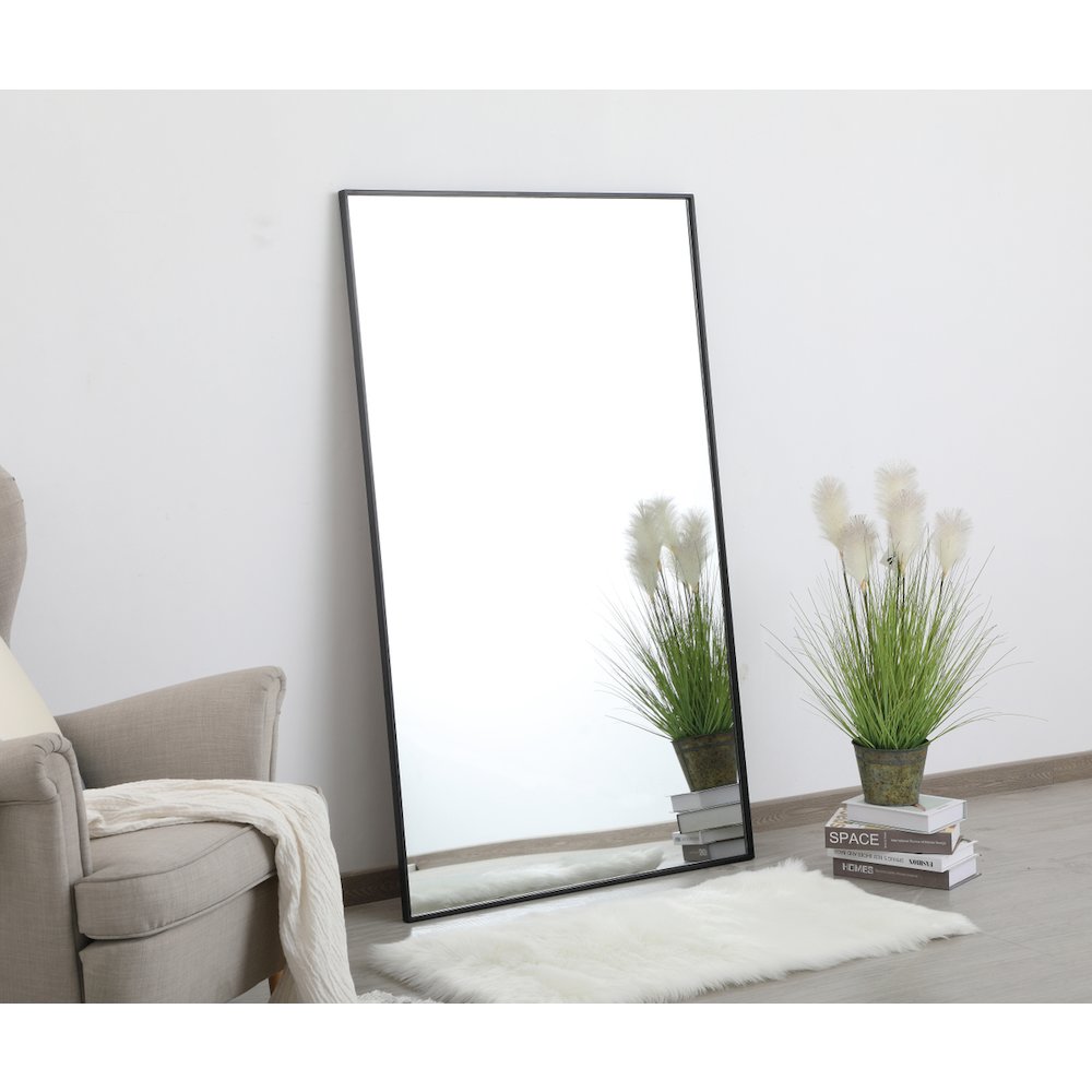 Metal frame rectangle mirror 36 inch in Black