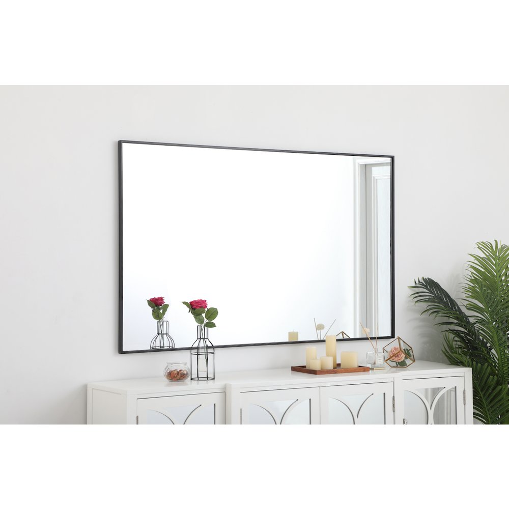 Metal frame rectangle mirror 36 inch in Black