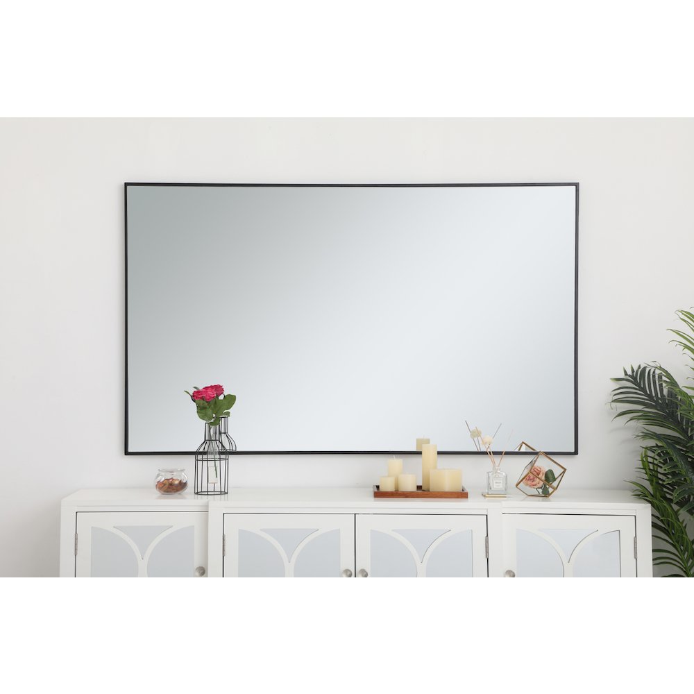Metal frame rectangle mirror 36 inch in Black