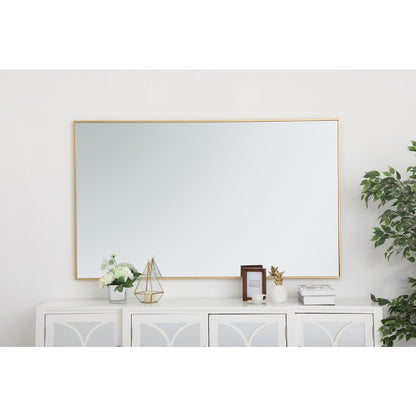 Metal frame rectangle mirror 36 inch in Brass