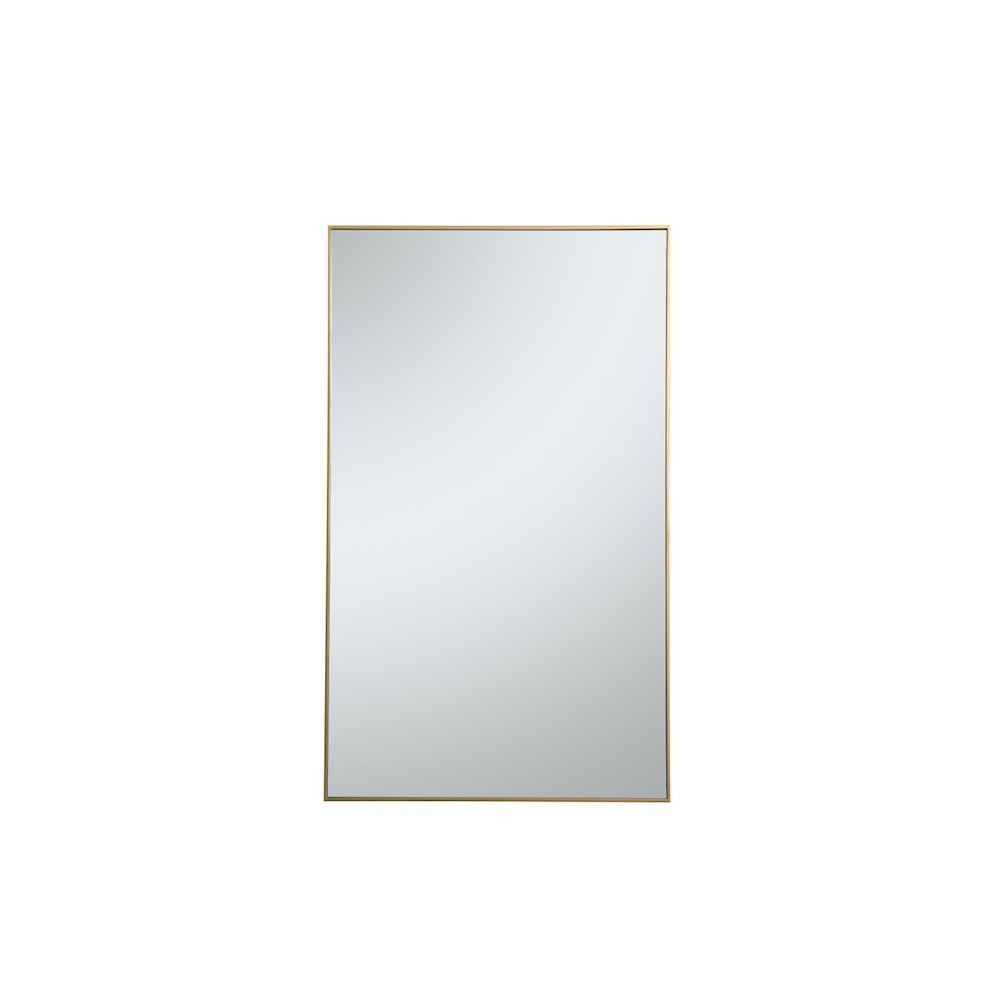 Metal frame rectangle mirror 36 inch in Brass