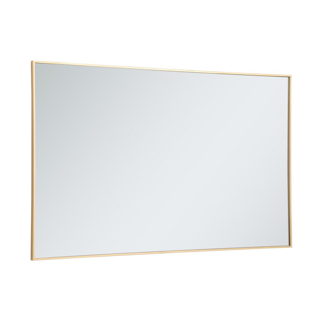 Metal frame rectangle mirror 36 inch in Brass