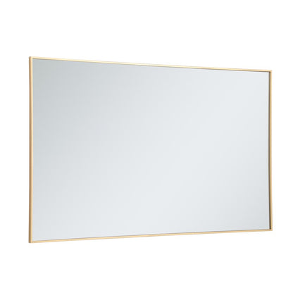 Metal frame rectangle mirror 36 inch in Brass
