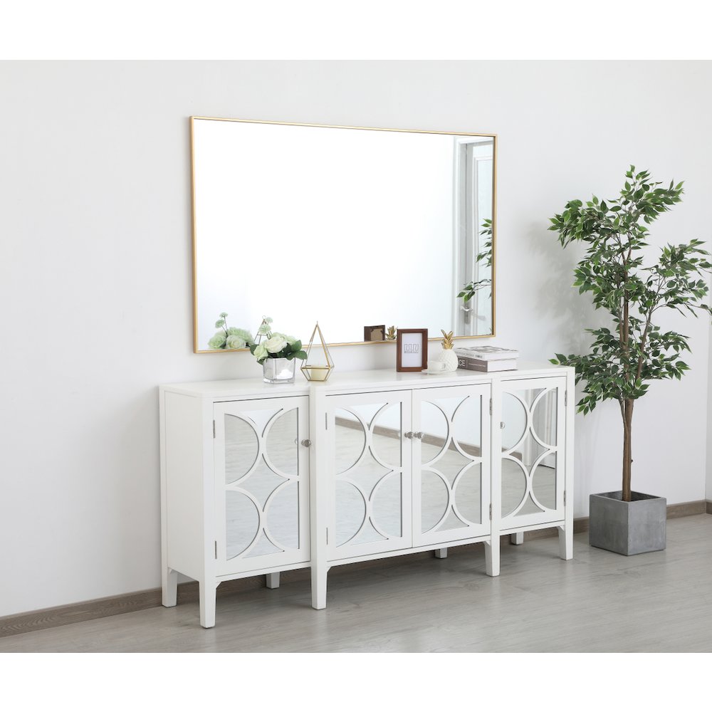 Metal frame rectangle mirror 36 inch in Brass