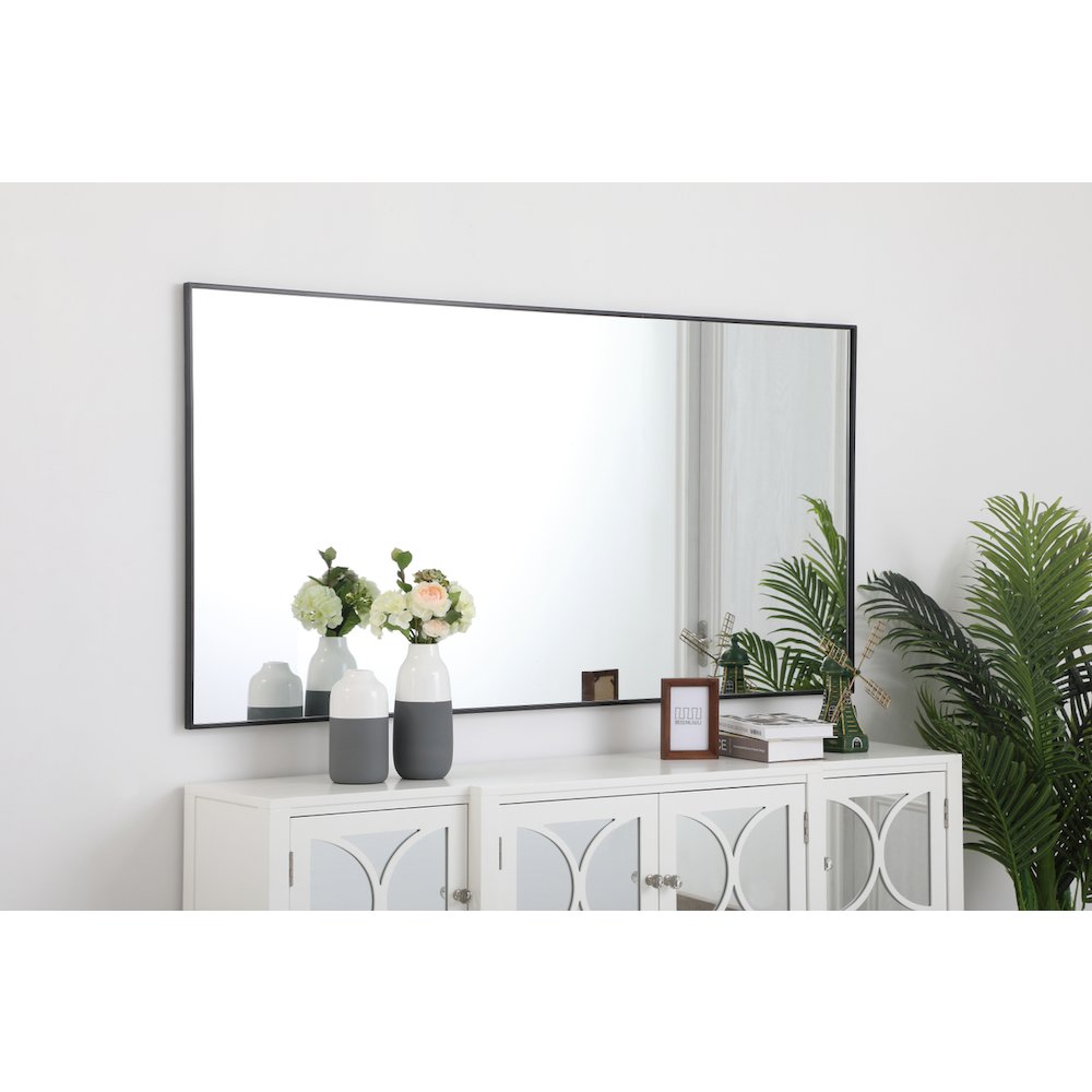 Metal frame rectangle mirror 36 inch in Black