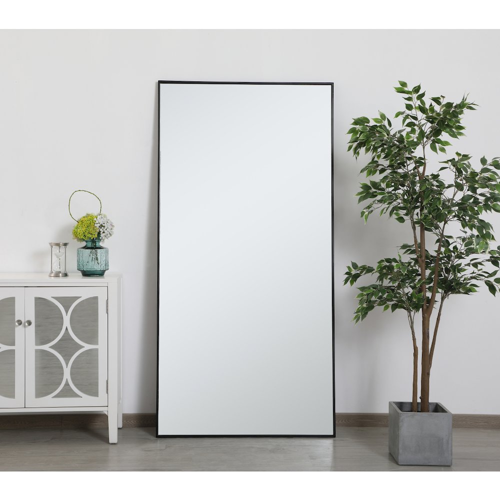 Metal frame rectangle mirror 36 inch in Black