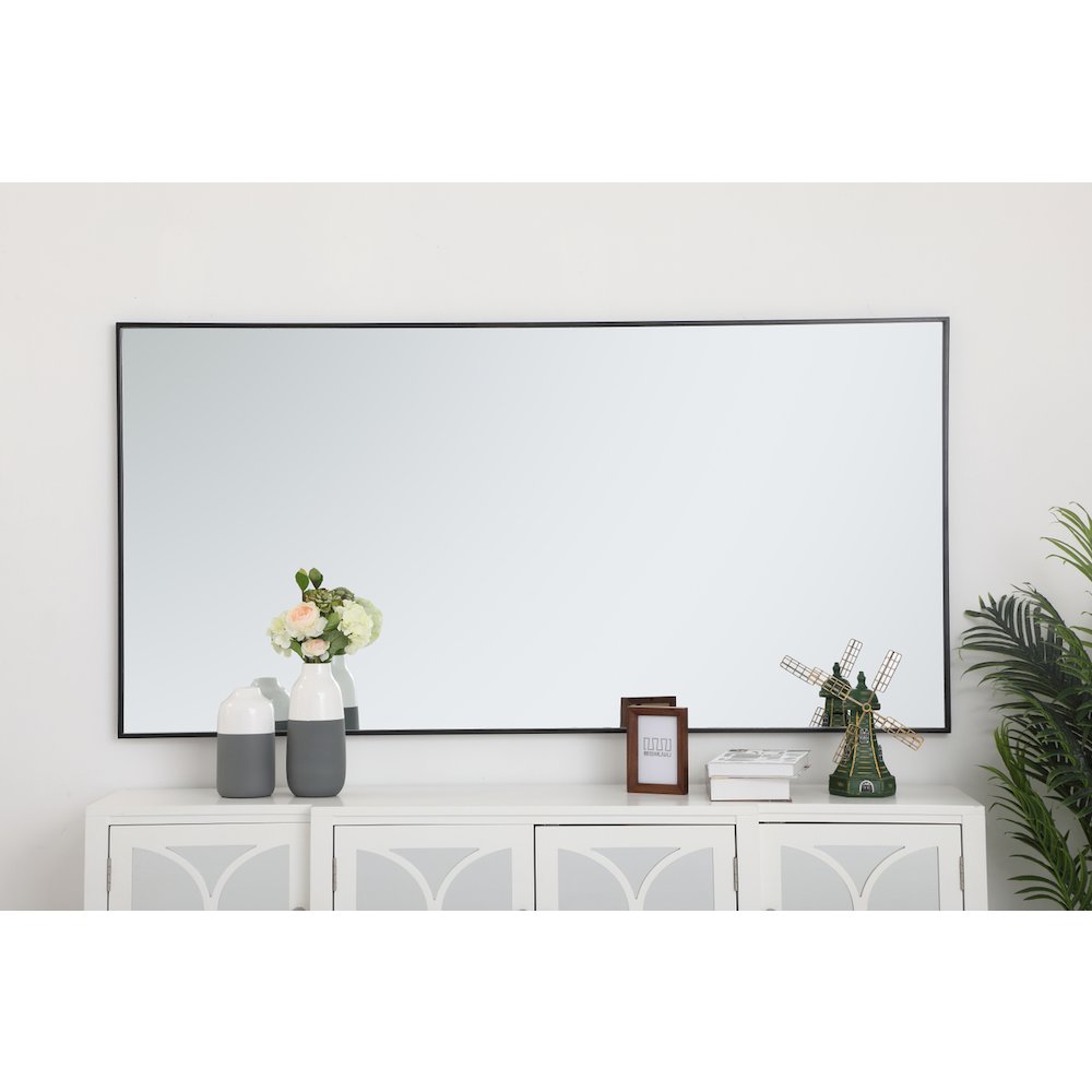 Metal frame rectangle mirror 36 inch in Black