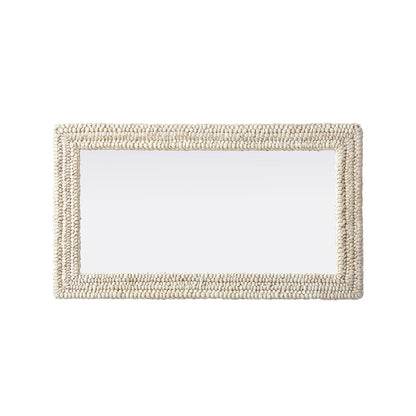 Rectangle Cornhusk Mirror 24x42 in Linen White