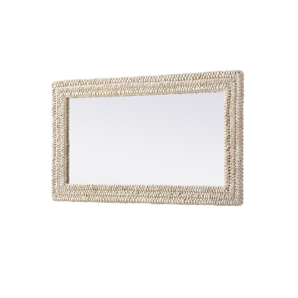Rectangle Cornhusk Mirror 24x42 in Linen White