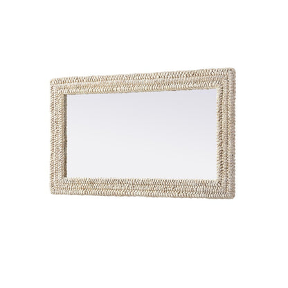 Rectangle Cornhusk Mirror 24x42 in Linen White