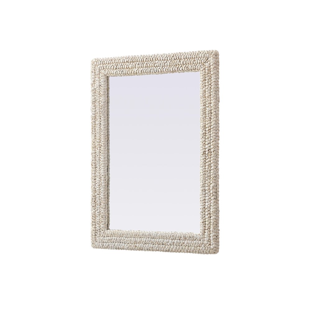 Rectangle Cornhusk Mirror 27x36 in Linen White
