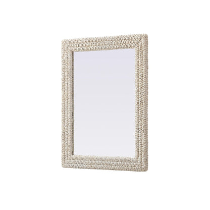 Rectangle Cornhusk Mirror 27x36 in Linen White