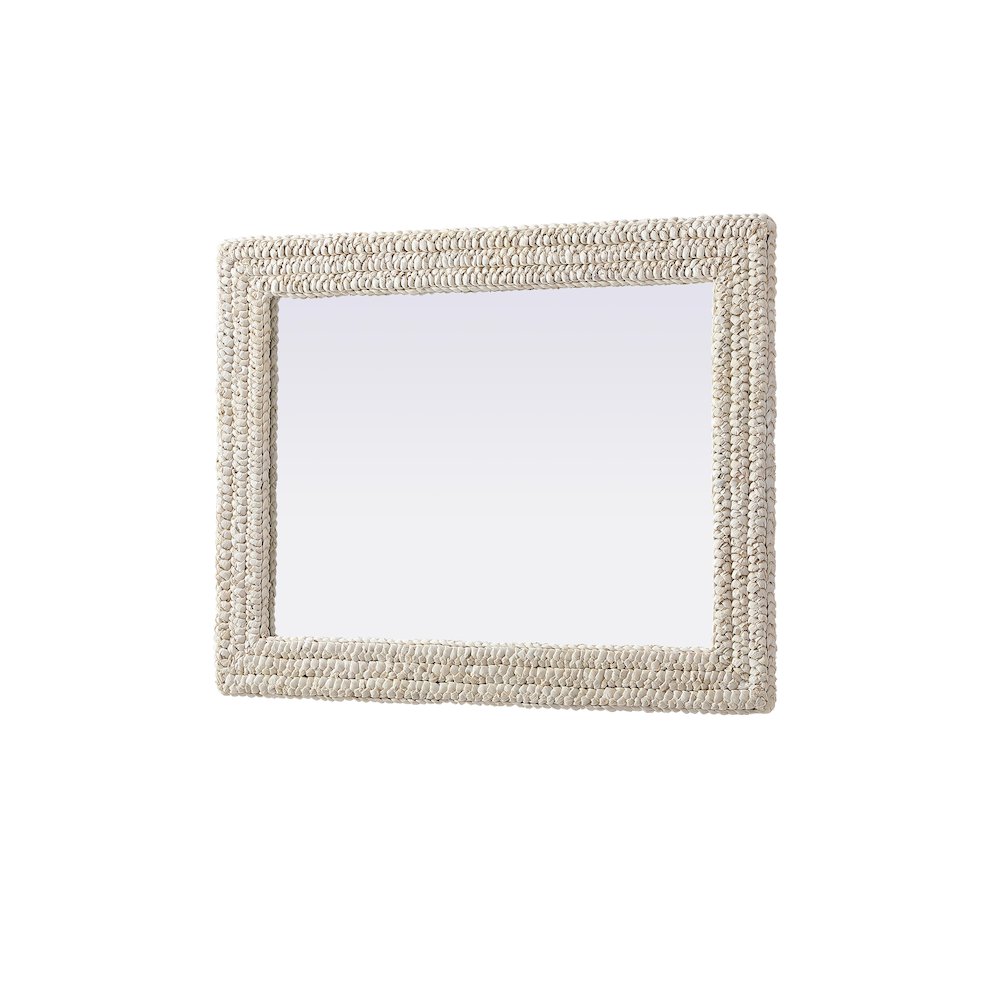Rectangle Cornhusk Mirror 27x36 in Linen White