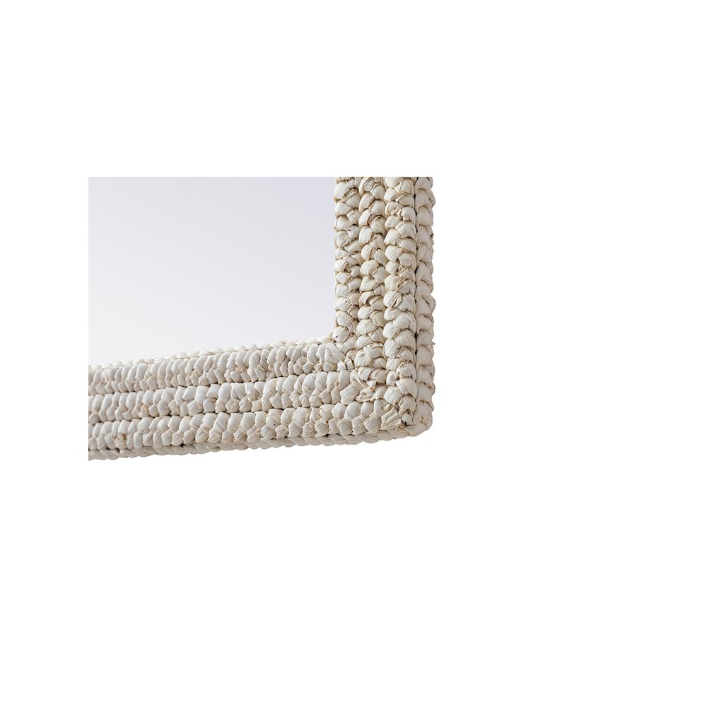Rectangle Cornhusk Mirror 27x36 in Linen White
