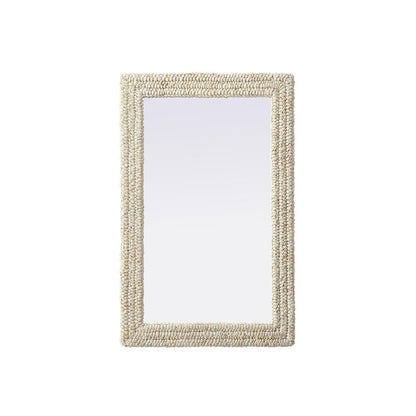 Rectangle Cornhusk Mirror 27x42 in Linen White