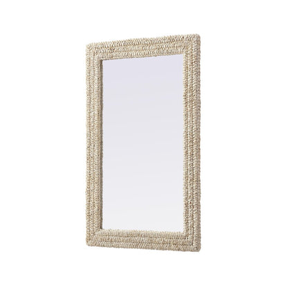 Rectangle Cornhusk Mirror 27x42 in Linen White