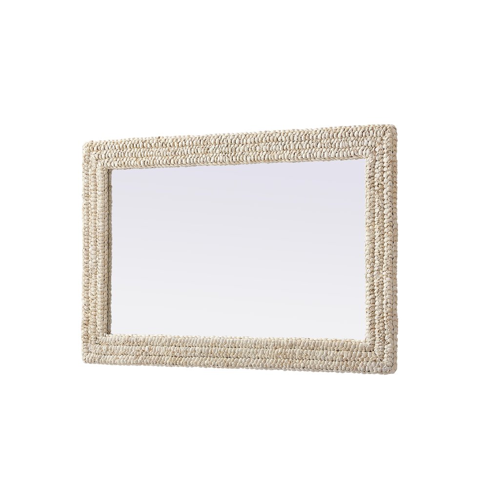Rectangle Cornhusk Mirror 27x42 in Linen White