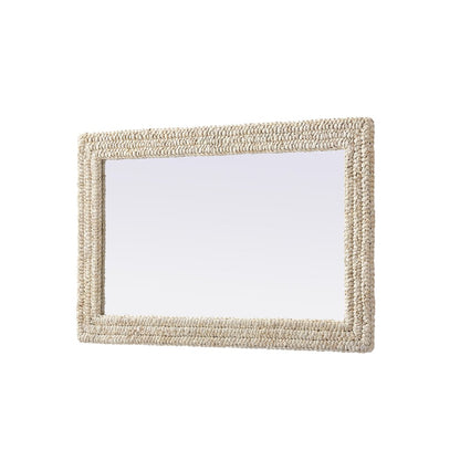 Rectangle Cornhusk Mirror 27x42 in Linen White