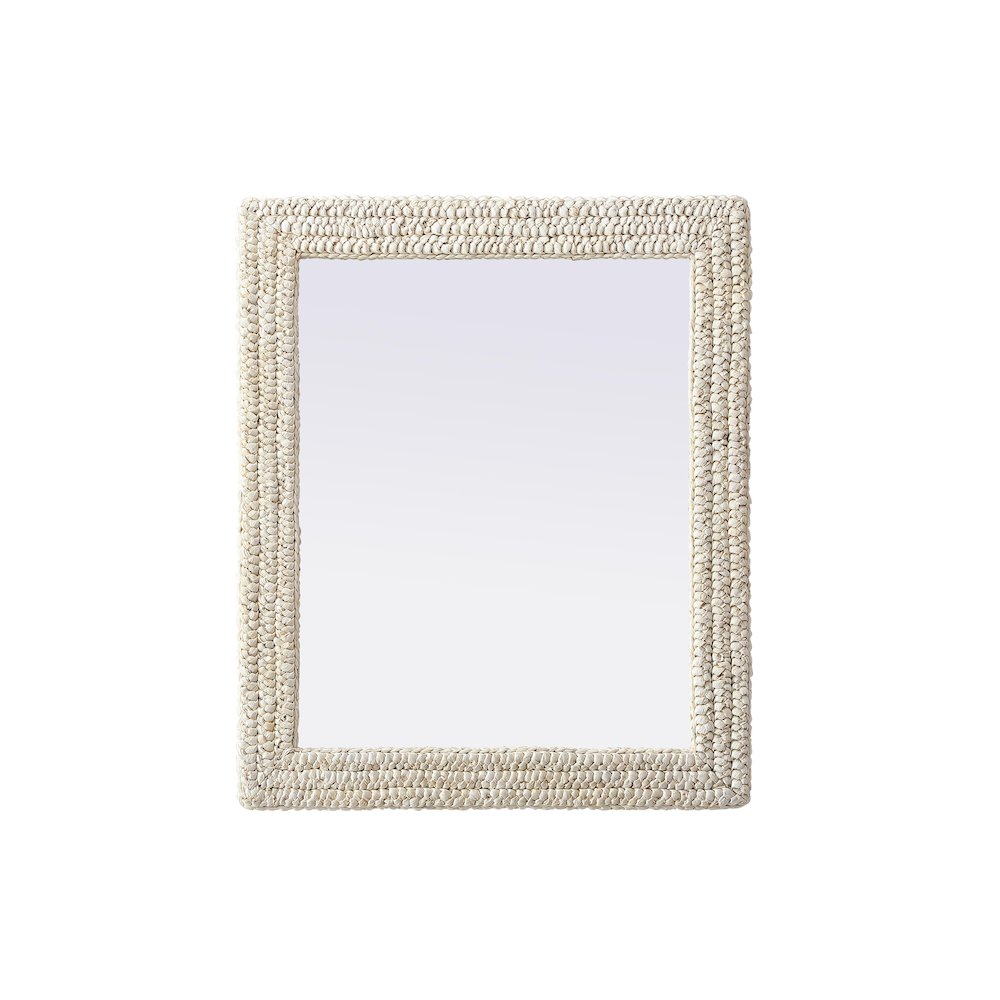 Rectangle Cornhusk Mirror 30x36 in Linen White