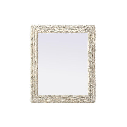Rectangle Cornhusk Mirror 30x36 in Linen White