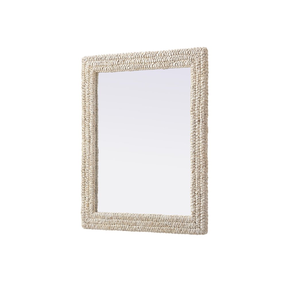 Rectangle Cornhusk Mirror 30x36 in Linen White