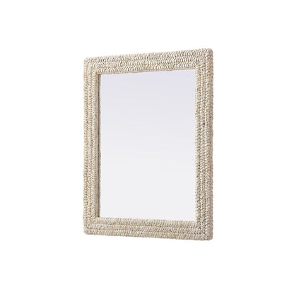 Rectangle Cornhusk Mirror 30x36 in Linen White