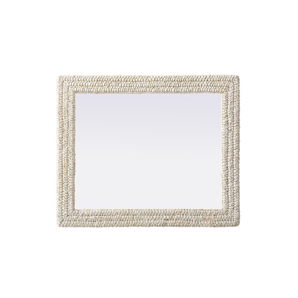 Rectangle Cornhusk Mirror 30x36 in Linen White