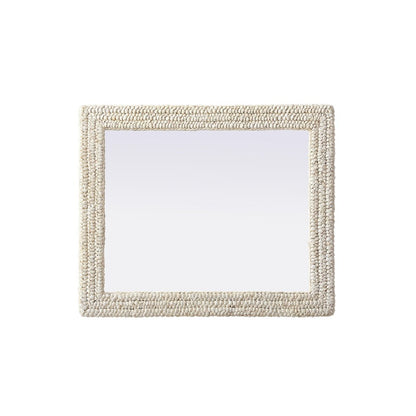Rectangle Cornhusk Mirror 30x36 in Linen White