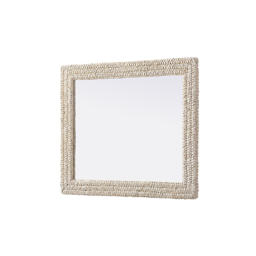 Rectangle Cornhusk Mirror 30x36 in Linen White