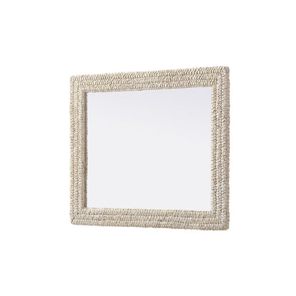 Rectangle Cornhusk Mirror 30x36 in Linen White