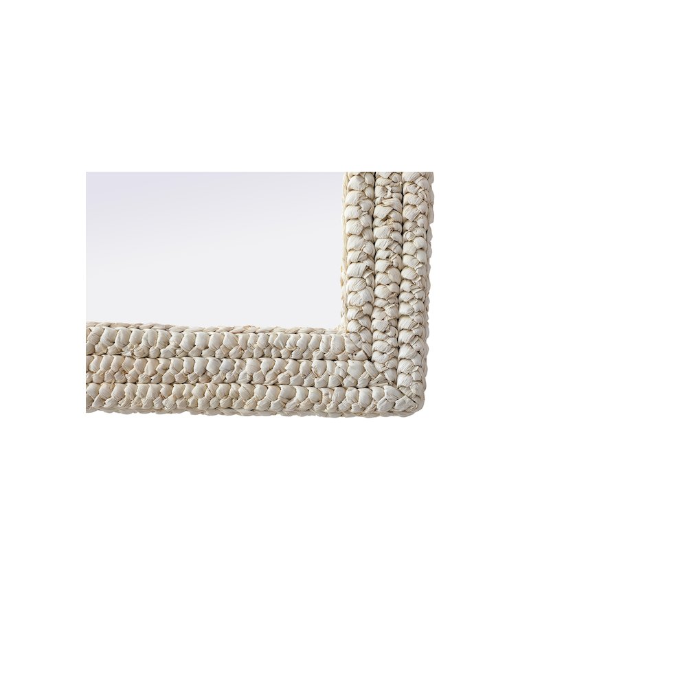 Rectangle Cornhusk Mirror 30x36 in Linen White