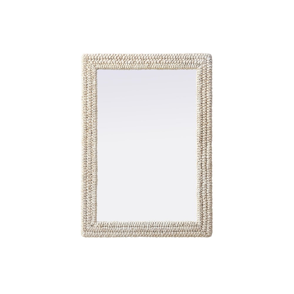 Rectangle Cornhusk Mirror 30x42 in Linen White