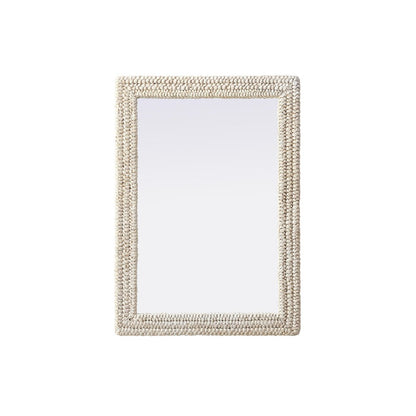 Rectangle Cornhusk Mirror 30x42 in Linen White