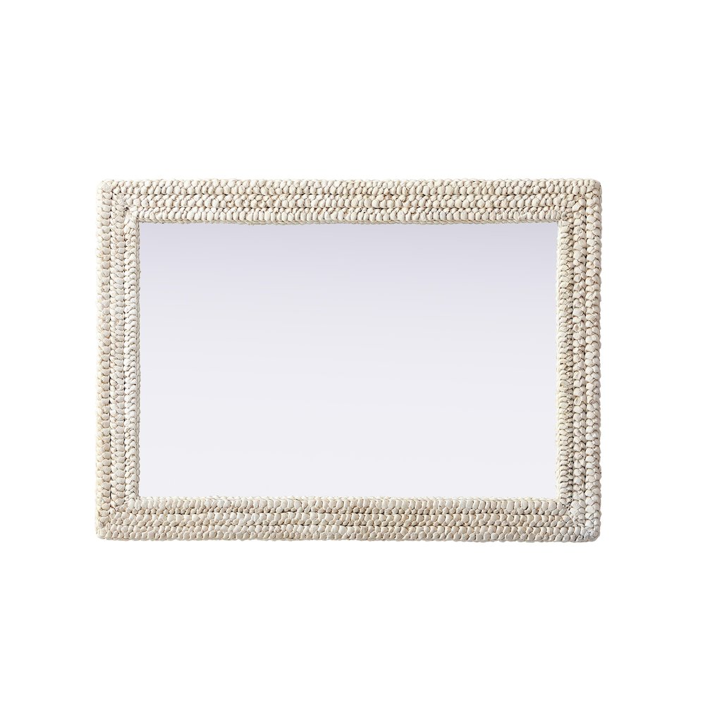 Rectangle Cornhusk Mirror 30x42 in Linen White