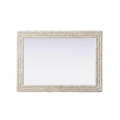 Rectangle Cornhusk Mirror 30x42 in Linen White