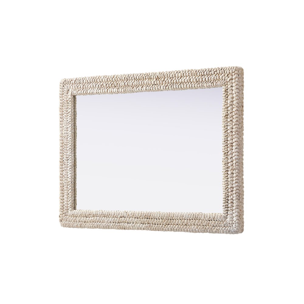 Rectangle Cornhusk Mirror 30x42 in Linen White