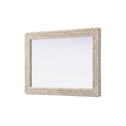 Rectangle Cornhusk Mirror 30x42 in Linen White