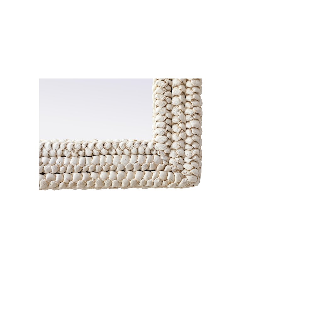 Rectangle Cornhusk Mirror 30x42 in Linen White