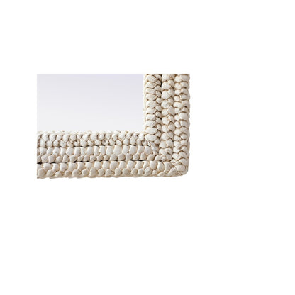 Rectangle Cornhusk Mirror 30x42 in Linen White